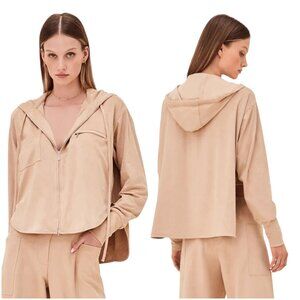 ALEXIS Suda Top in camel suede size S small tan zip oversized hooded jacket
